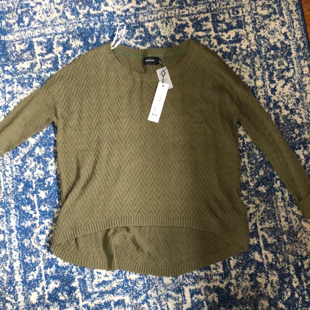 Olive green oversized sweater NWT